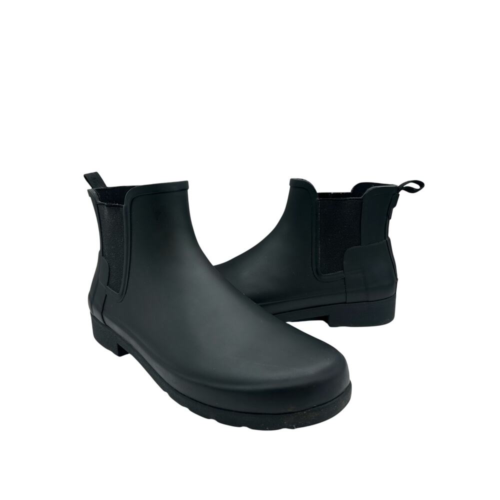 Hunter Women's Refined Chelsea Rain Boots in black, Size 11